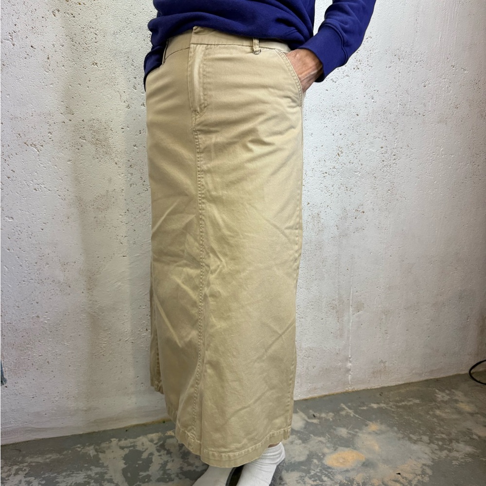 Vintage 2000s Denim Tan Beige Women's Long Maxi/Midi Skirt Size XS Old Navy - Picture 6 of 15